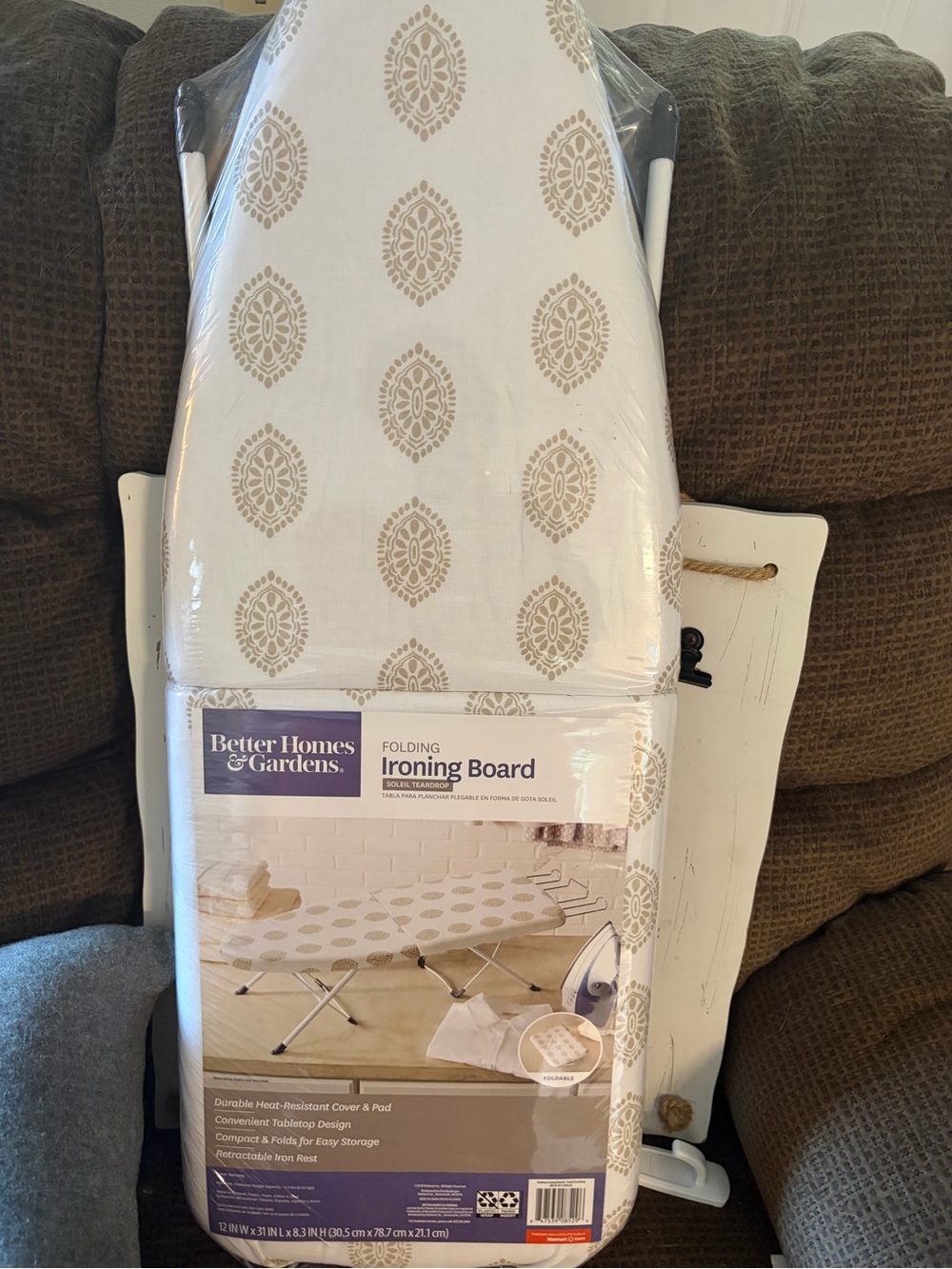 Better Homes And Gardens White and Beige Pattern Folding Ironing Board